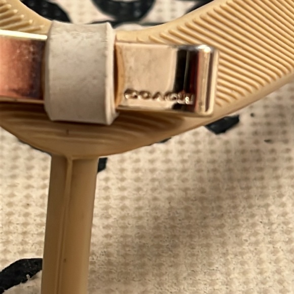 COACH Size 8B Womens Flip Flops Black Khaki, Amel Rubber/SIG C Thong Sandals - Picture 6 of 8